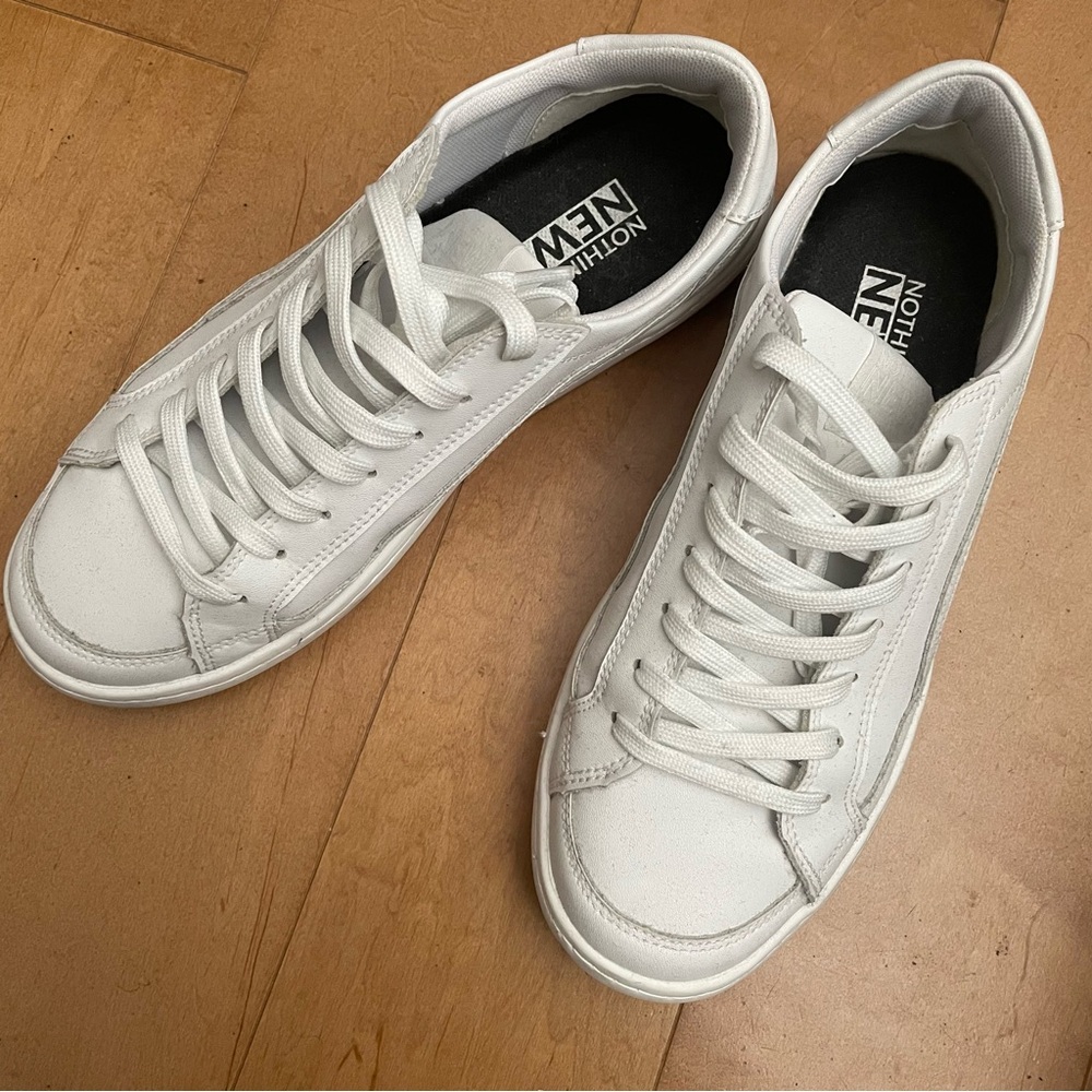 Nothing New Sustainable White Low-Top Sneakers 8.5
